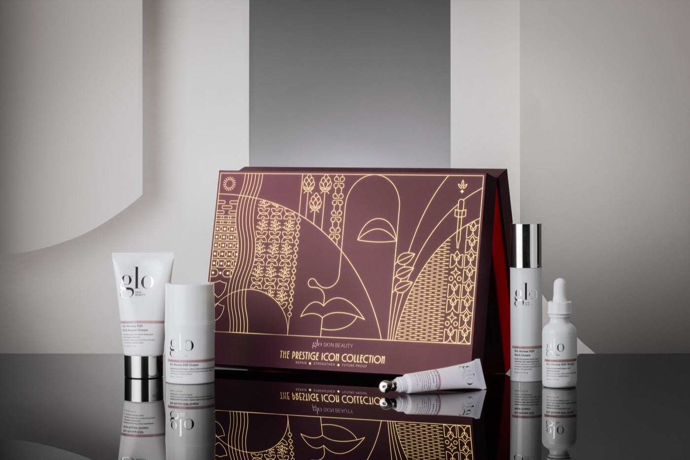 The Prestige Icon Collection gift box with Bio-Renew EGF products